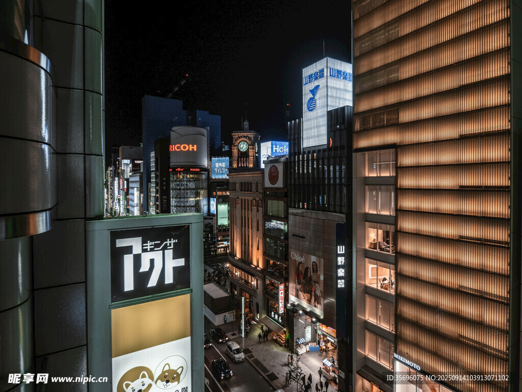繁华都市夜景街道景象