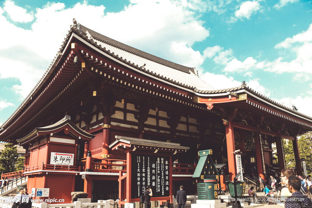 日本传统建筑浅草寺景观