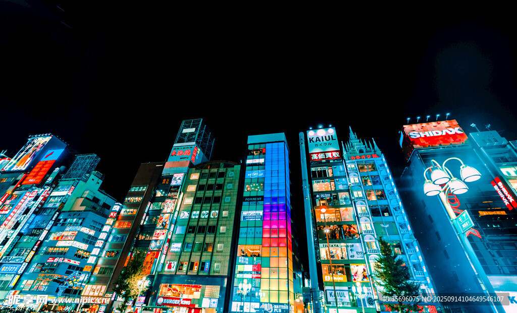 璀璨都市夜景高楼大厦