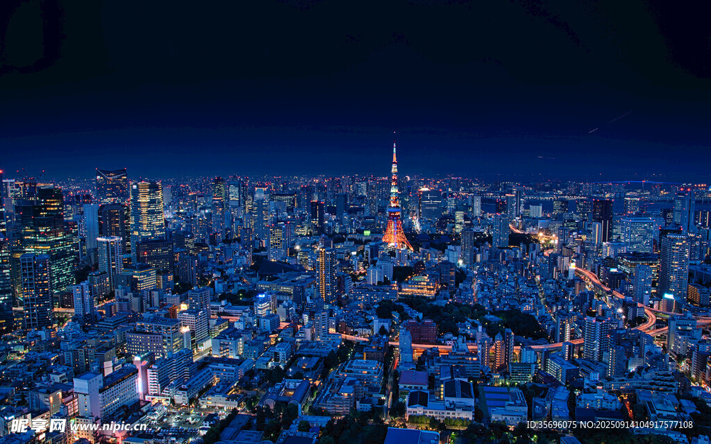 东京璀璨夜景俯瞰图