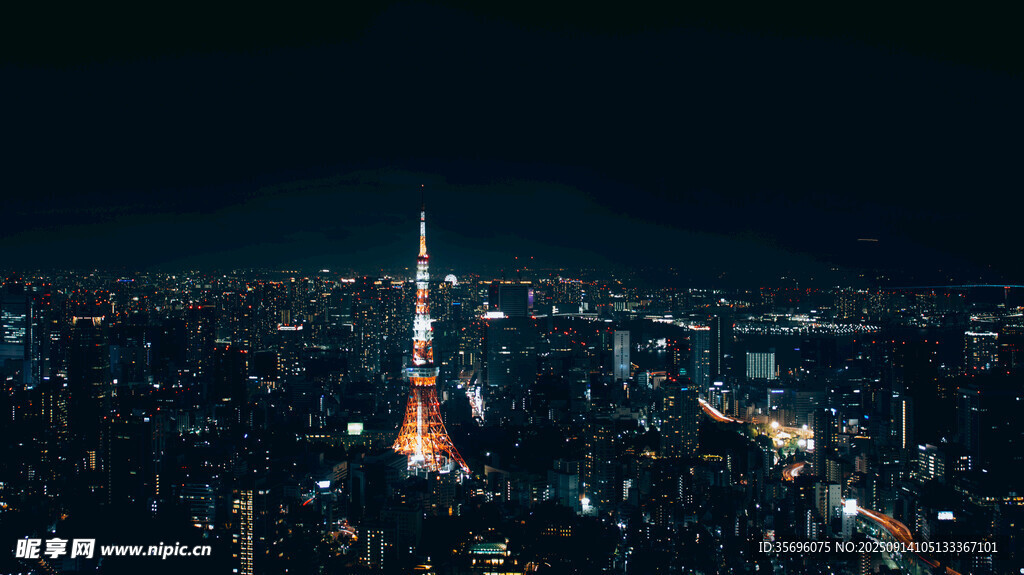 东京塔夜景俯瞰