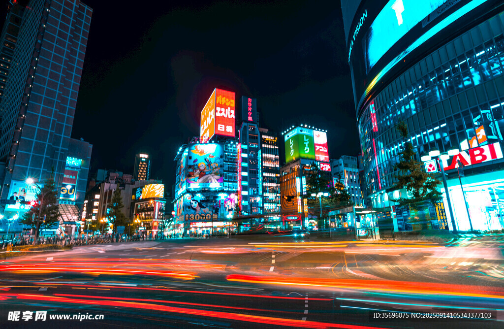 都市夜景车流绚丽画面