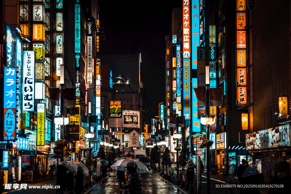 繁华都市夜景街道