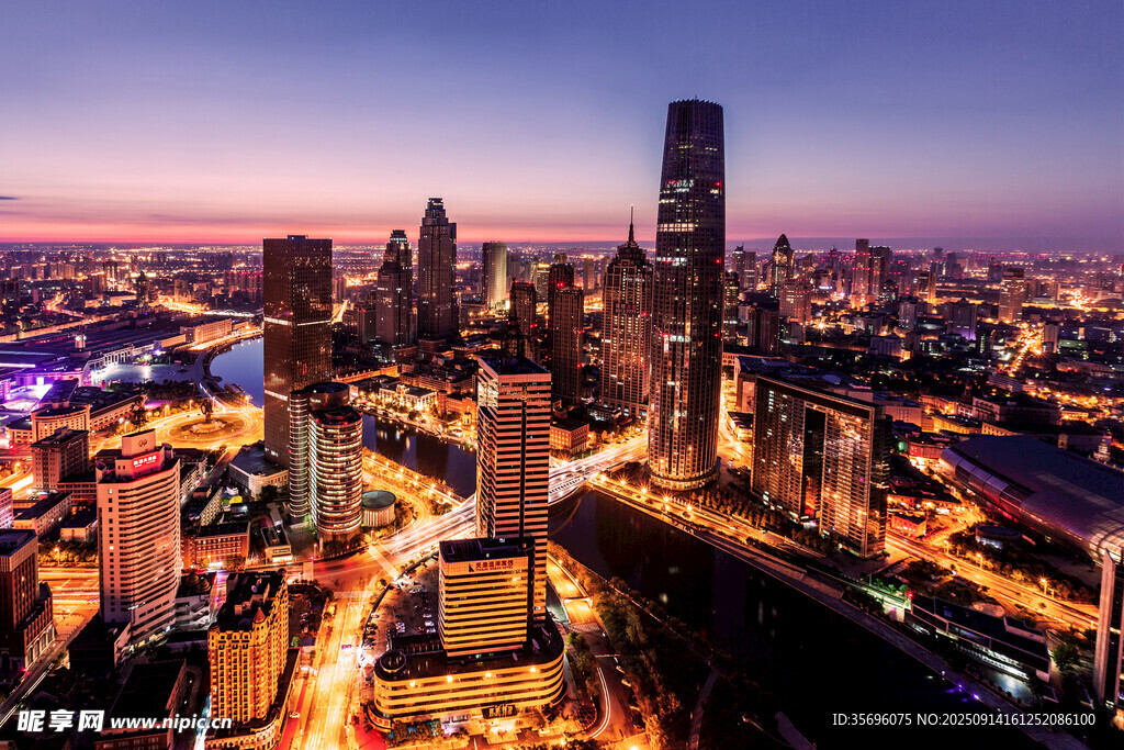 上海璀璨夜景俯瞰图