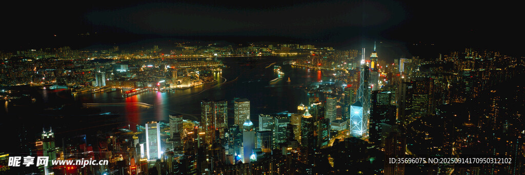城市璀璨夜景俯瞰图