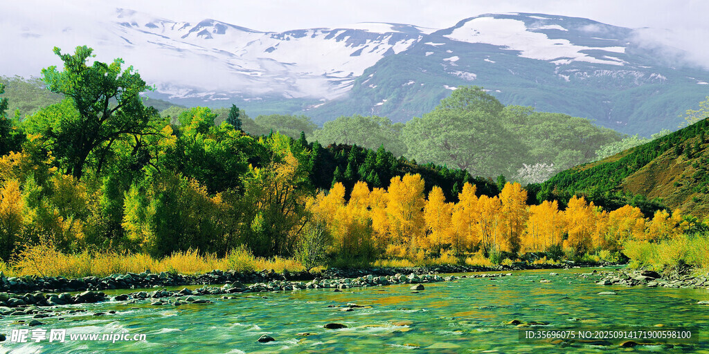 山间秋色美景