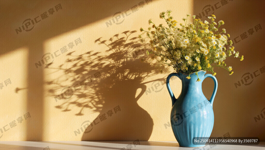 暖黄色的墙 靠右面