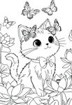 幼儿绘画蝴蝶猫咪