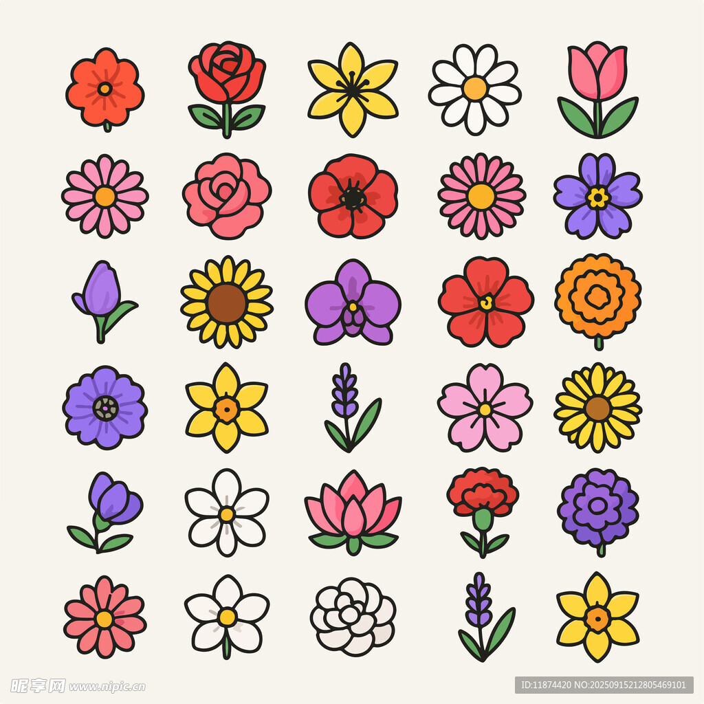 手绘花朵图案