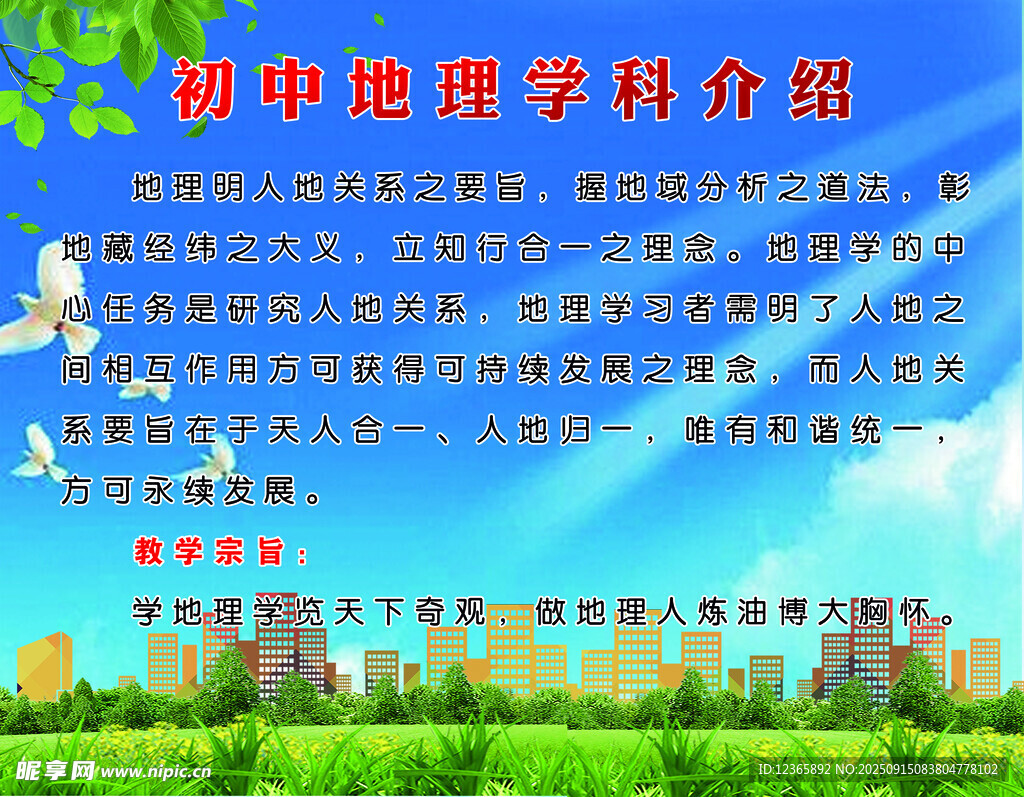 初中地理学科众筹海报