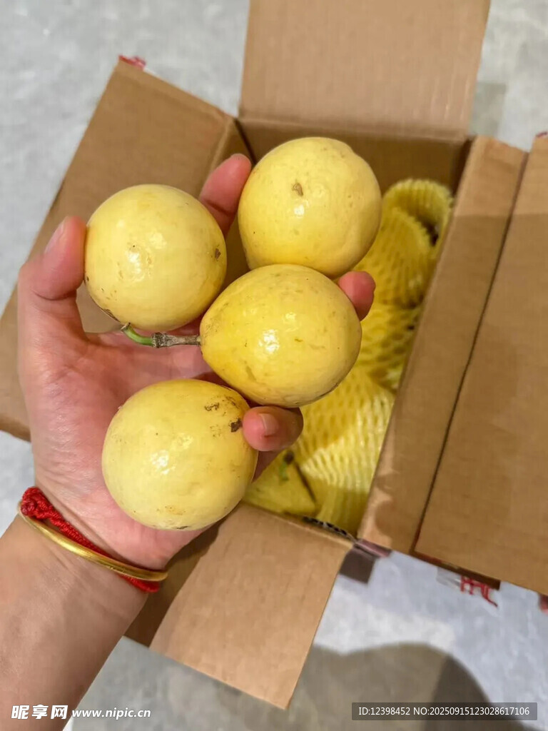 手捧箱中鲜柠檬