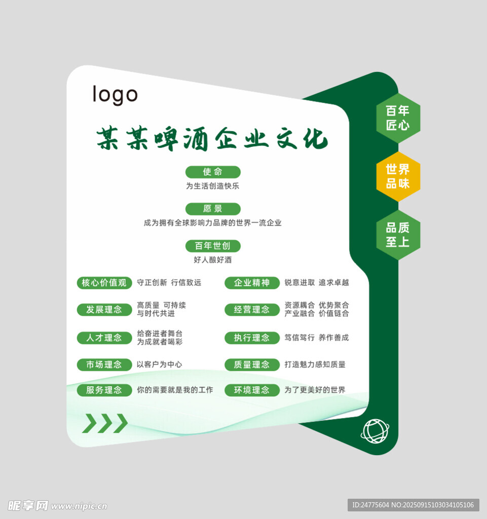某啤酒企业文化展板设计