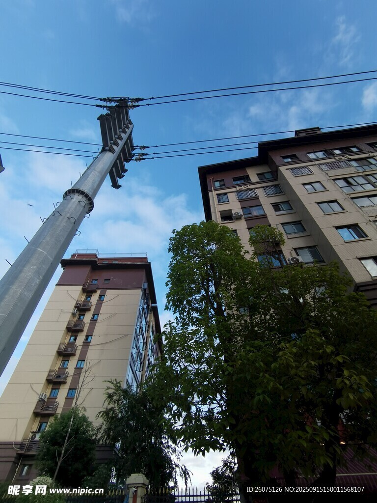 高空作业中的吊车与建筑