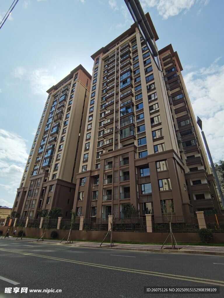 现代高层住宅楼建筑景观