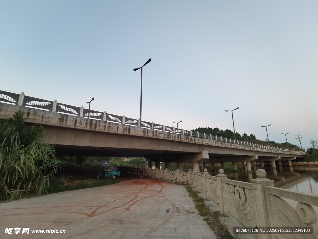 城市桥梁下的道路景象