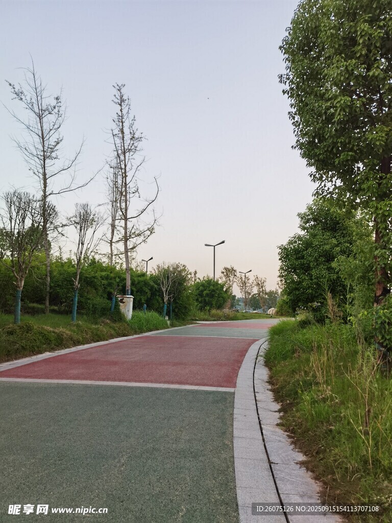 城市中的彩色健身步道