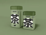 绿色茶叶罐展示