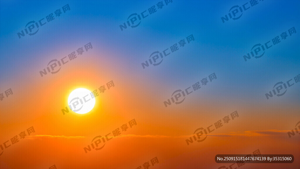 橙色太阳色彩
