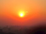 夕阳西下的绚烂景象