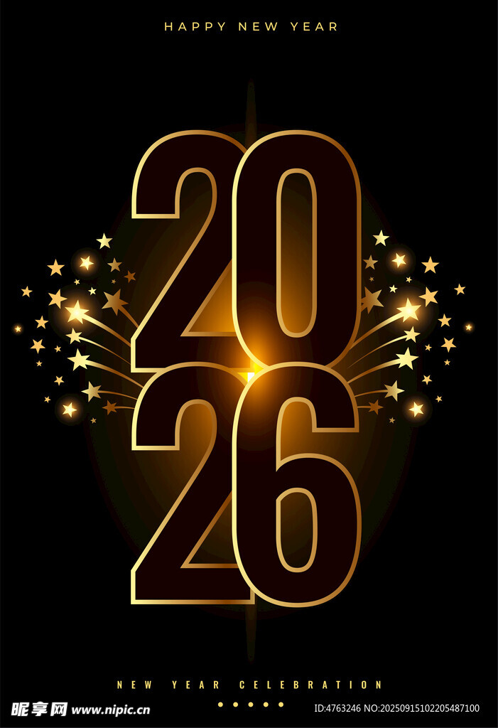 2026新年庆祝数字艺术图