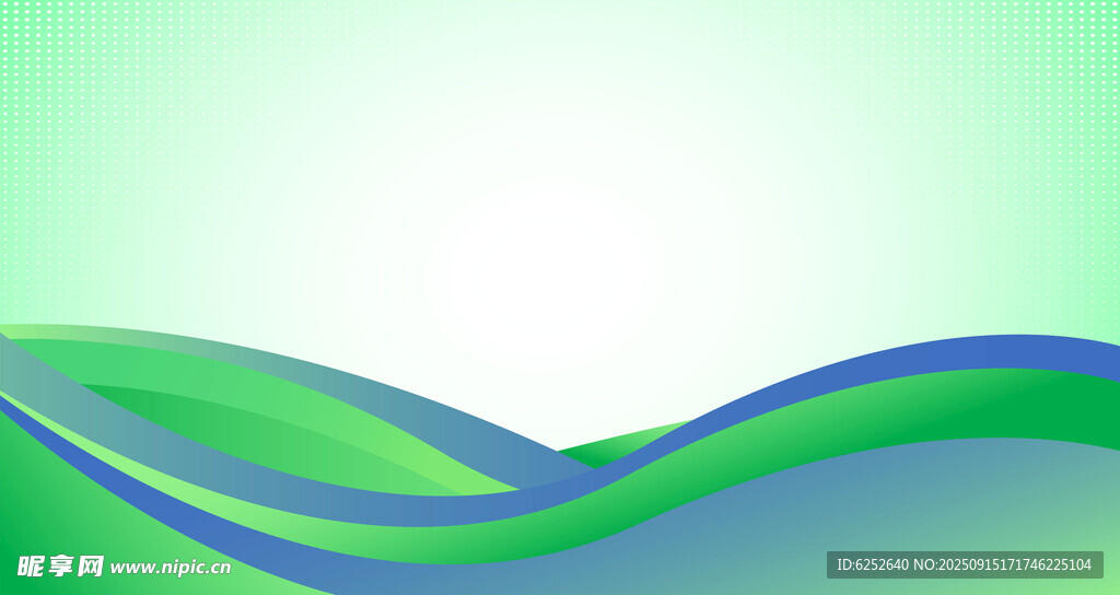 绿色渐变波浪背景