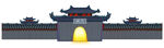 城墙  中式古建筑门楼景观