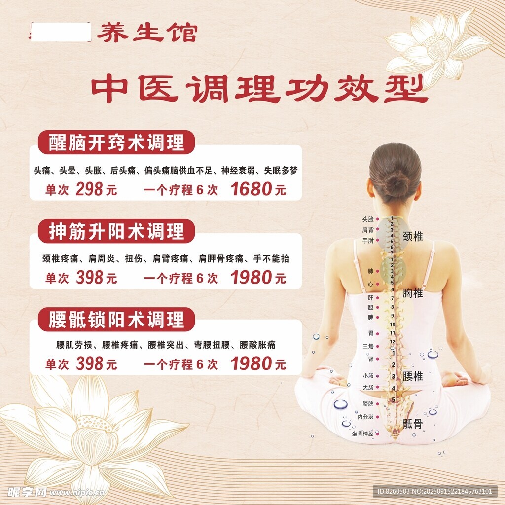 养身馆价格海报