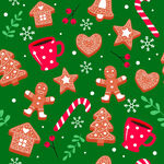 圣诞姜饼糖果装饰图案