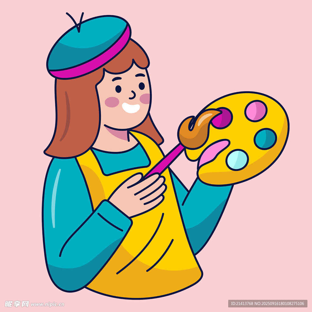 女画家调色板