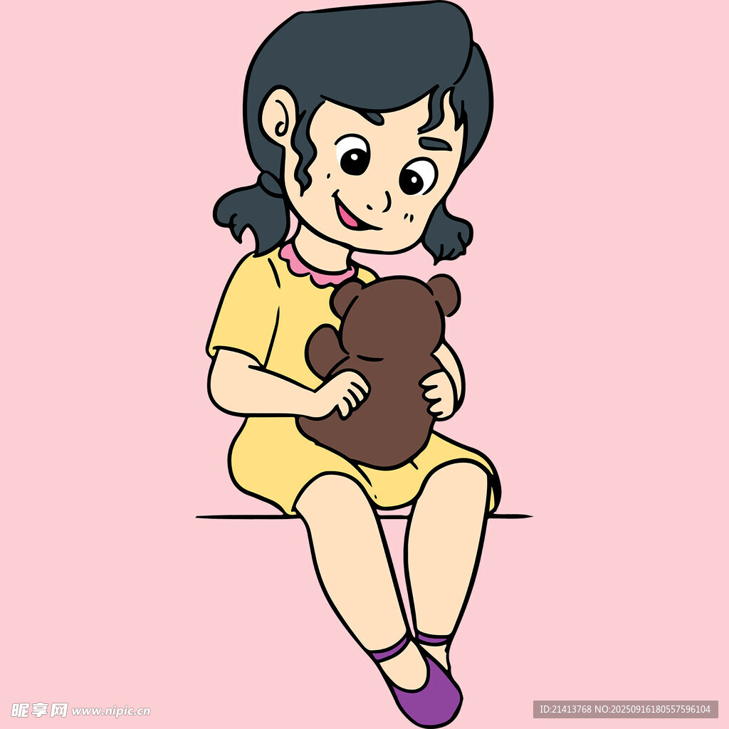 小女孩小熊