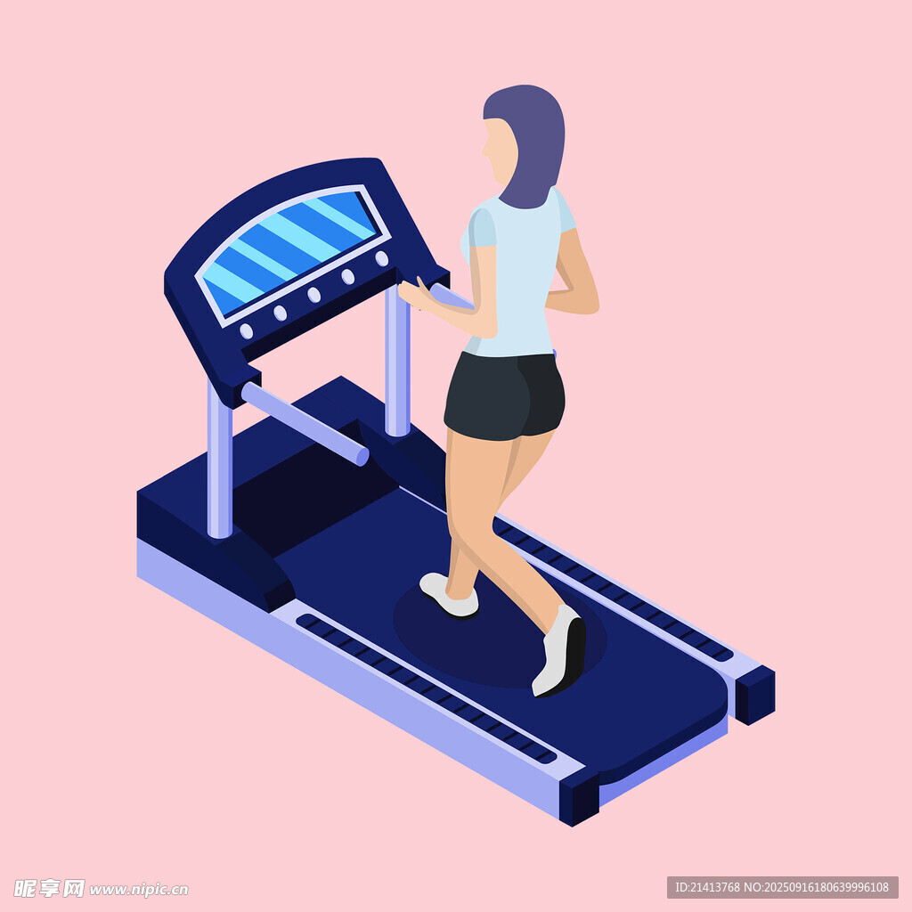 女孩跑步机