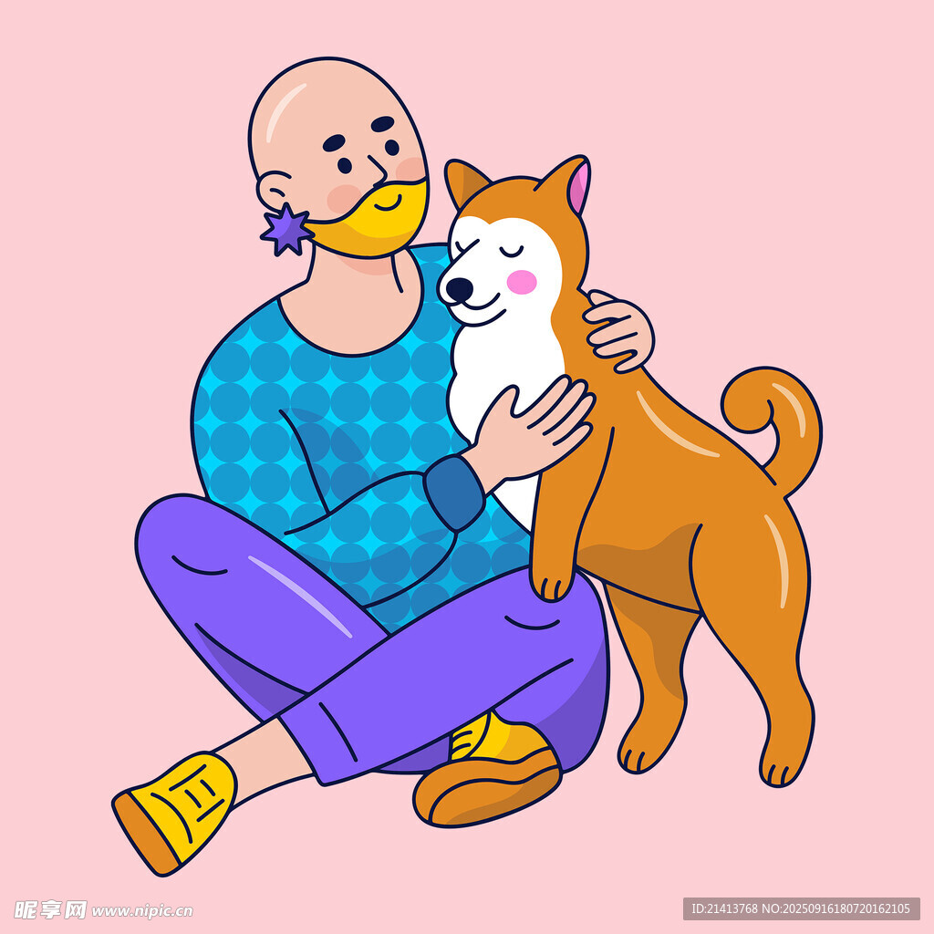 男子猫咪