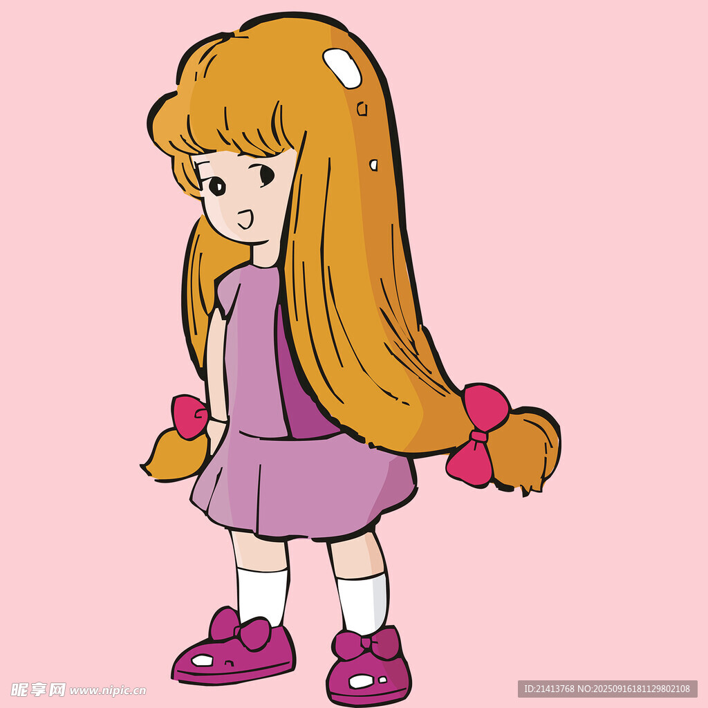小女孩双马尾
