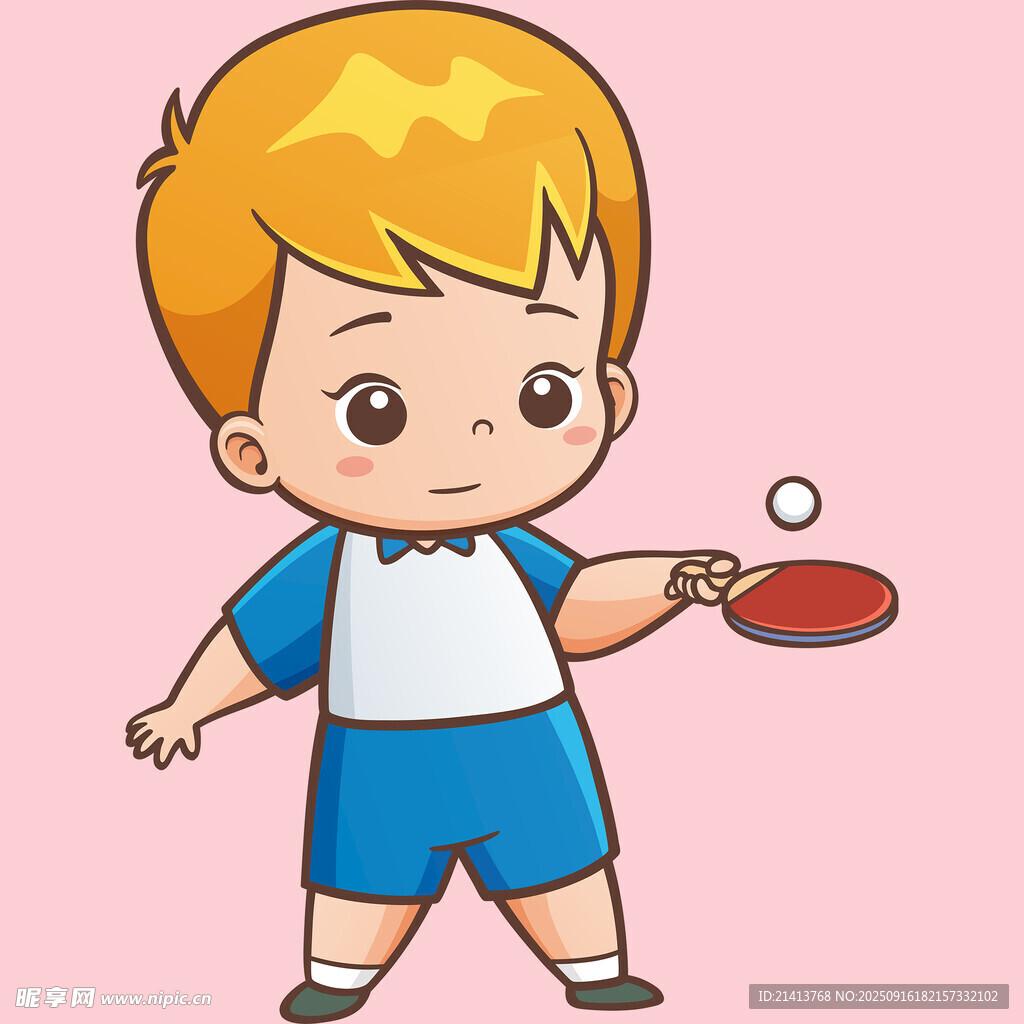 小男孩乒乓球