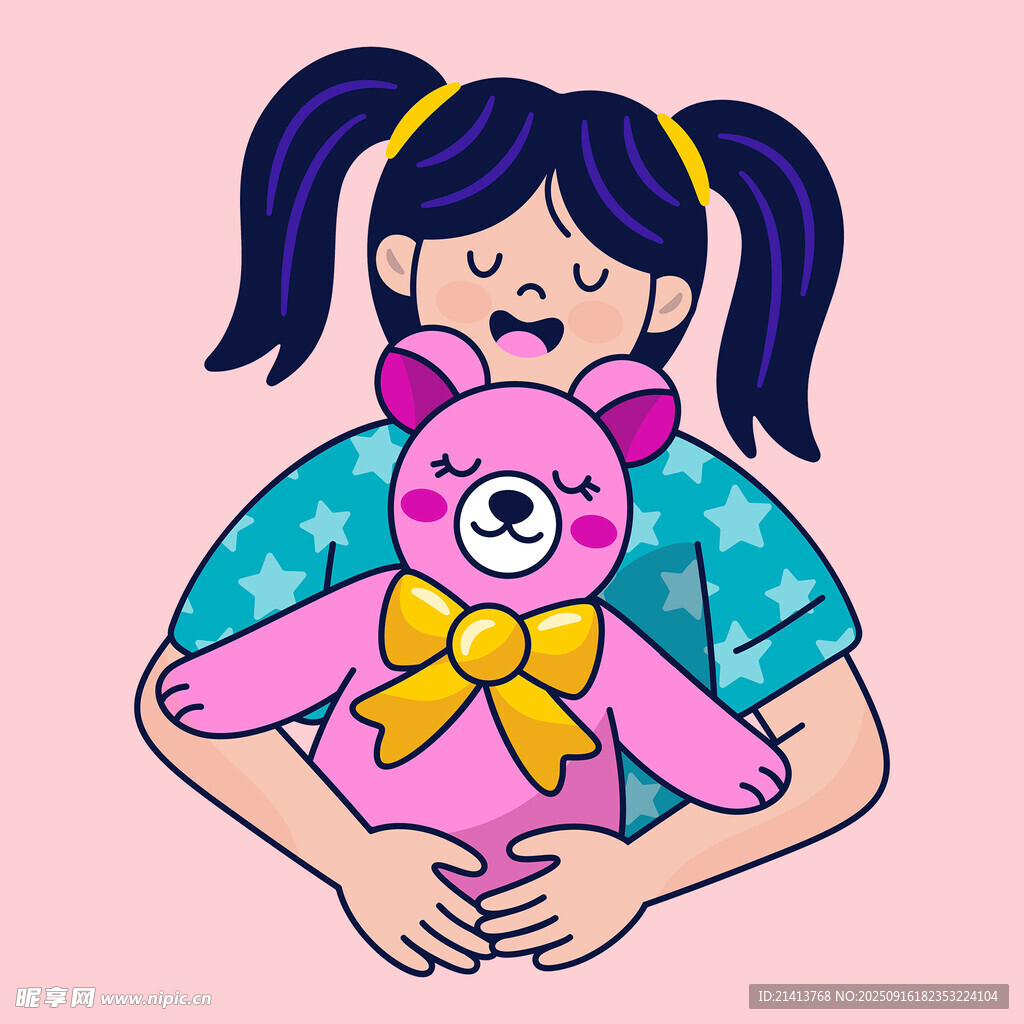 女孩小熊
