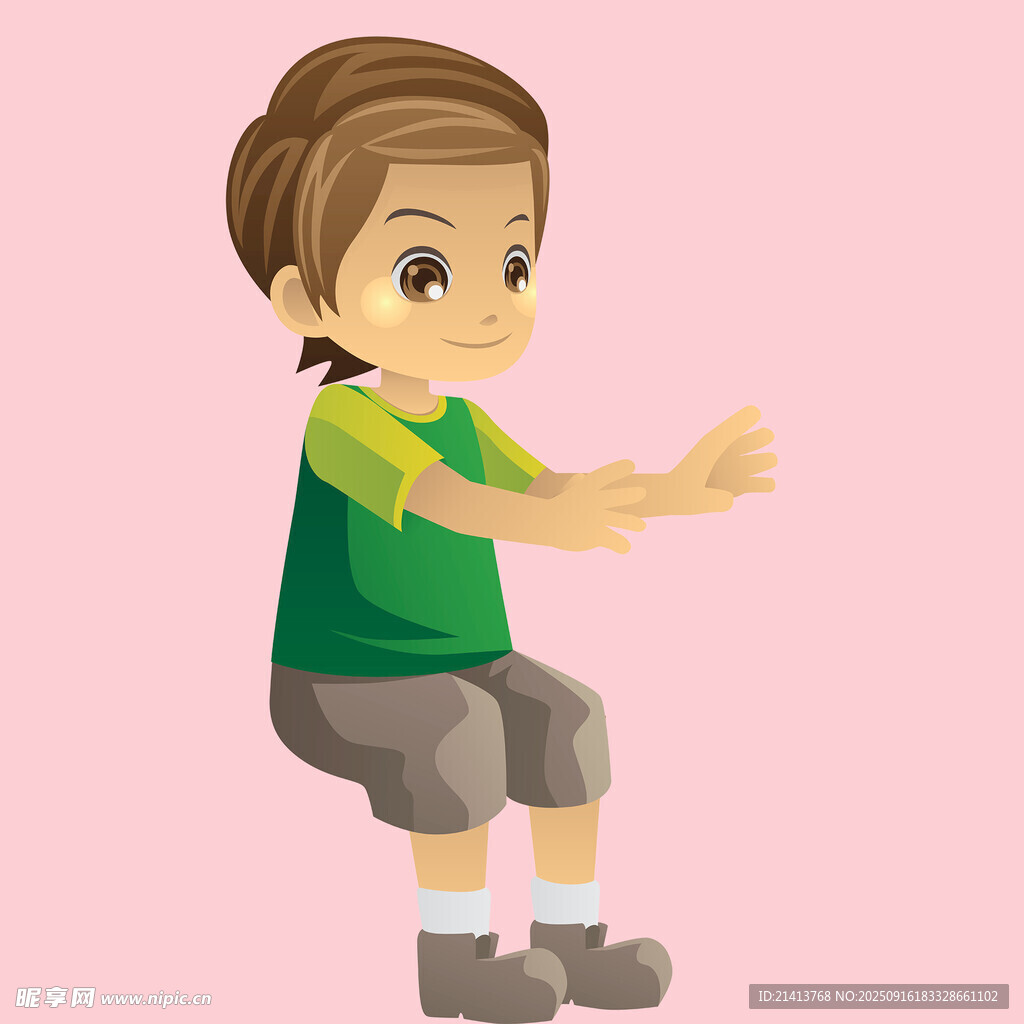 小男孩跳跃