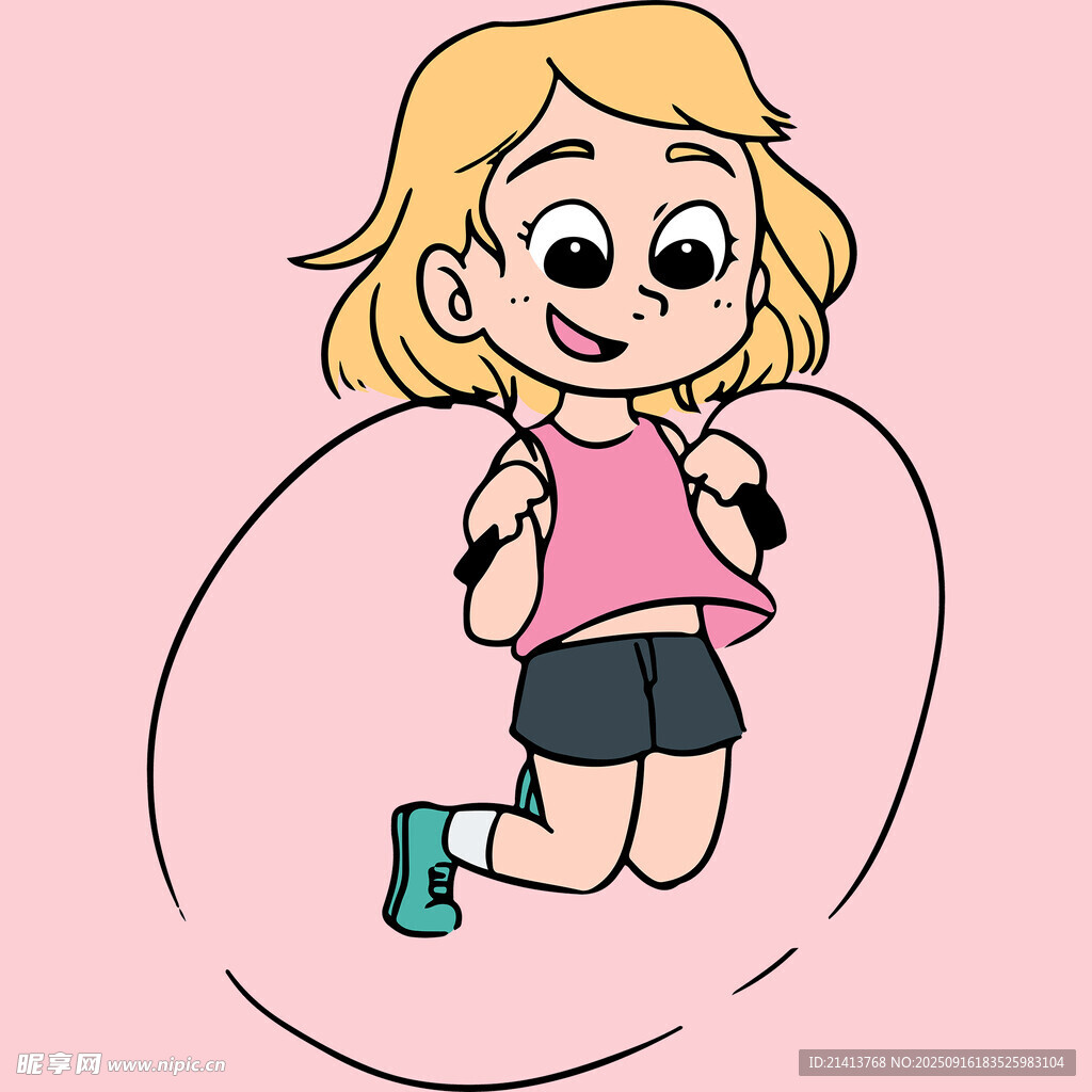 女孩跳绳