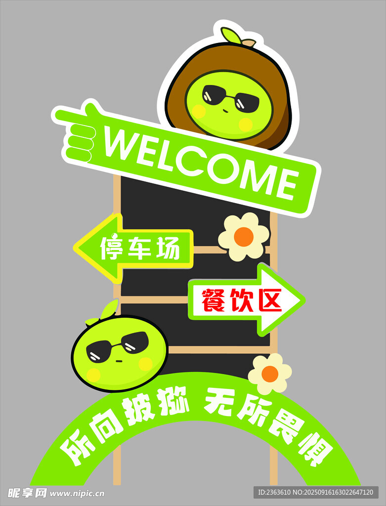 卡通指示牌