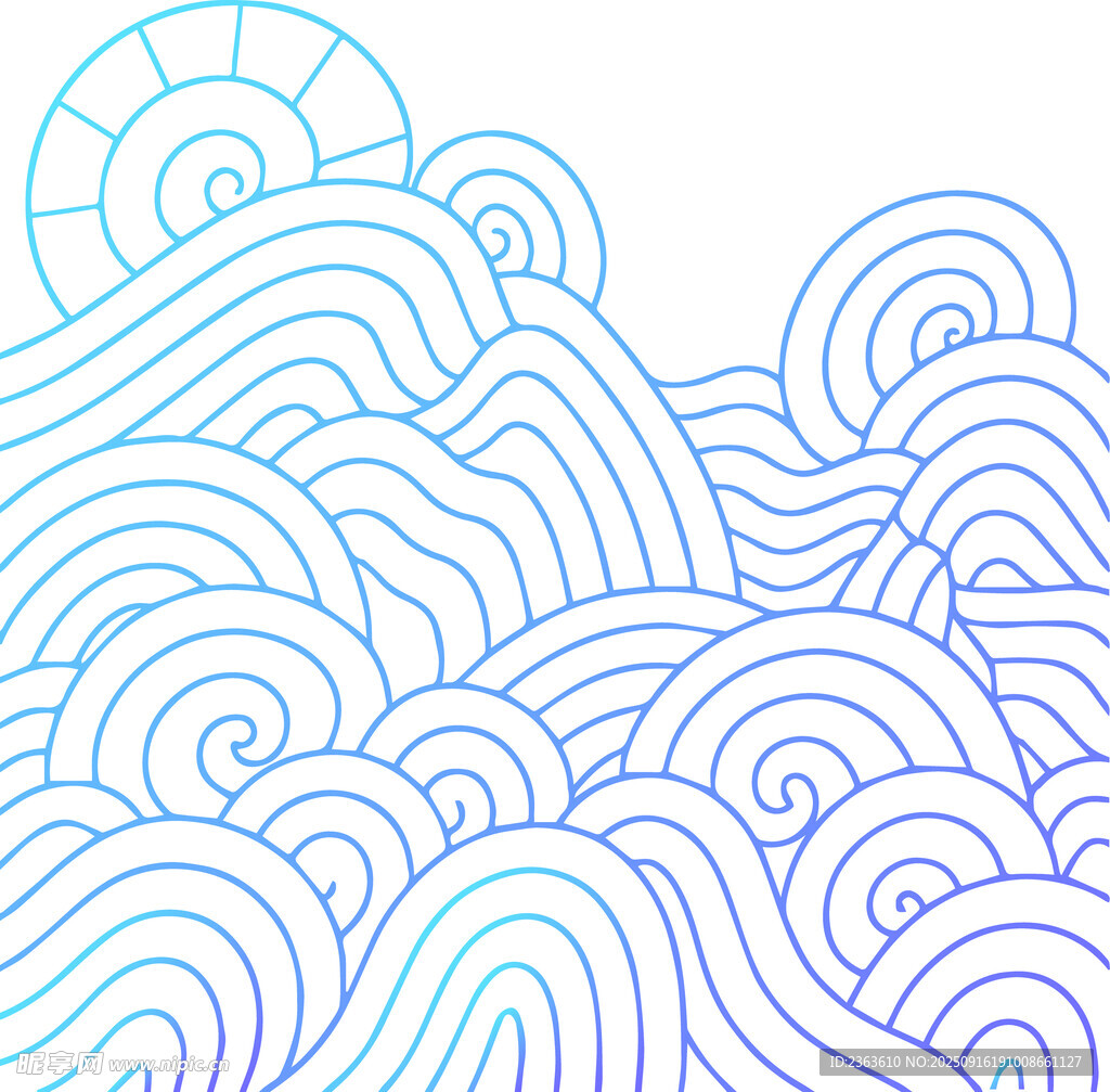 海浪线条艺术