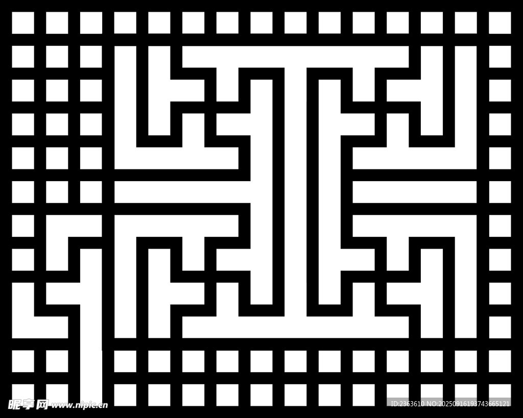 黑白几何迷宫图