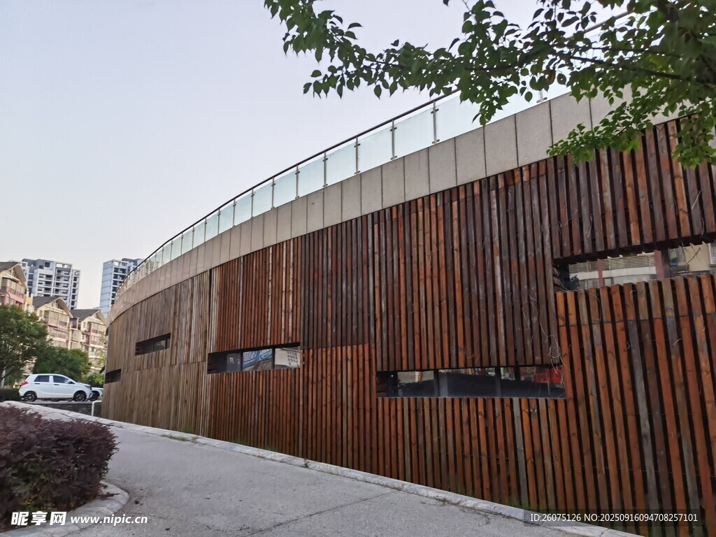 现代木质外墙建筑景观