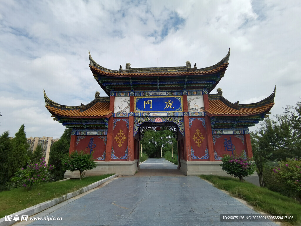 中式古典牌坊建筑景观