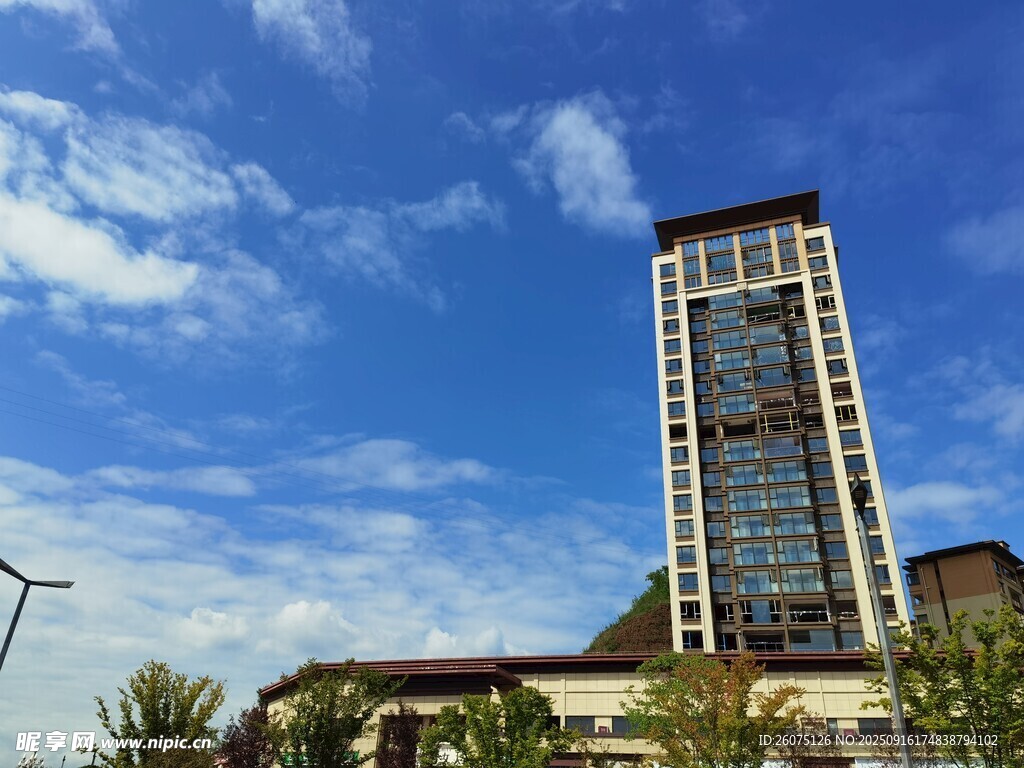 城市中高耸的现代建筑