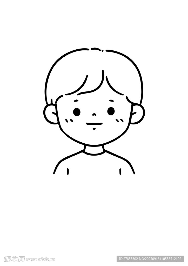 可爱小男孩简笔画头像