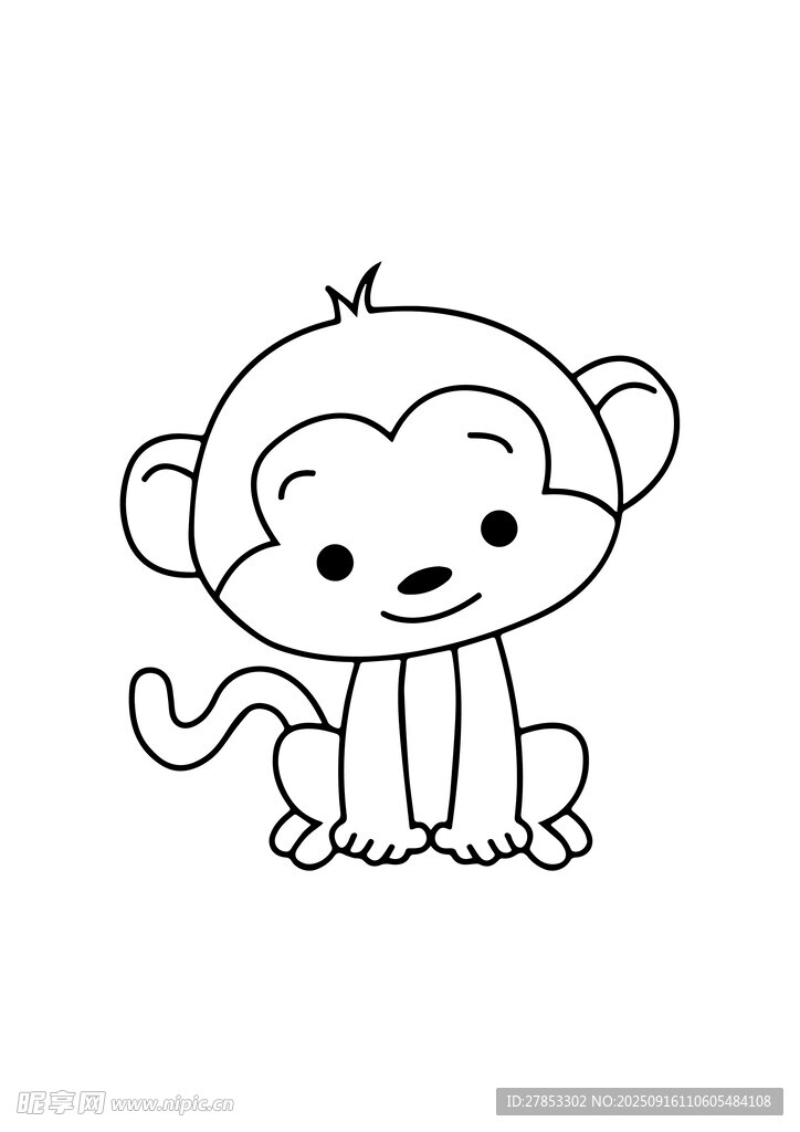 可爱简笔画小猴子