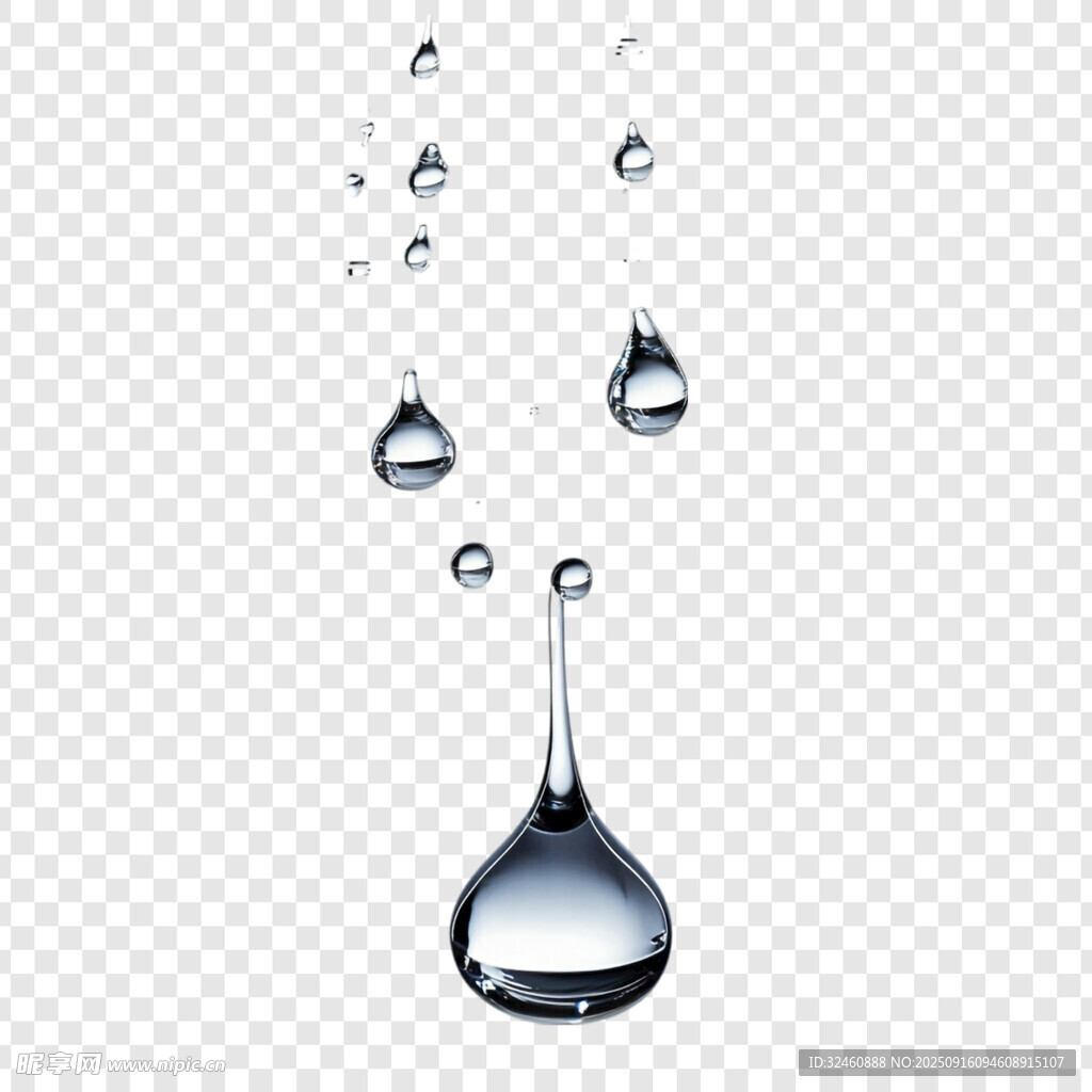 晶莹水滴下落动态画面