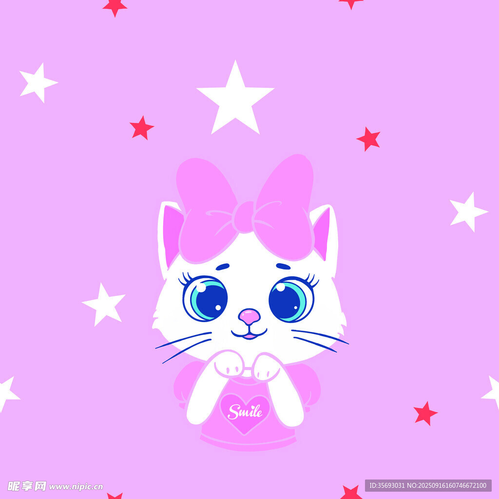 粉色萌猫图案