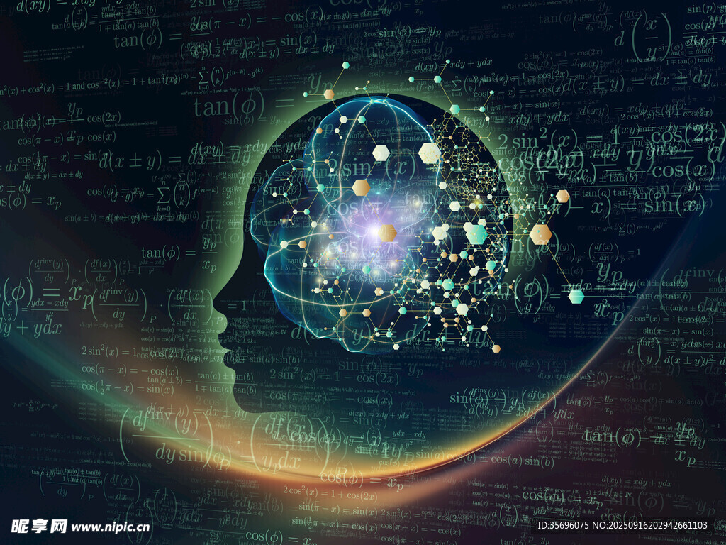 人脑与科技融合的奇幻景象