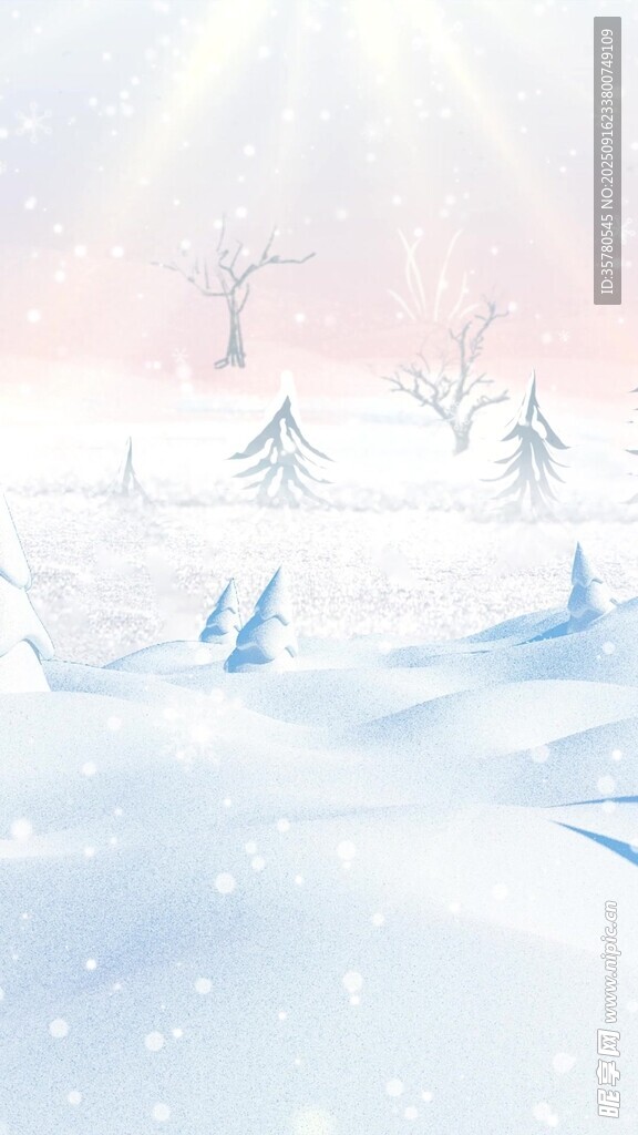 冬日雪景静谧的雪中小村