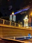 城市夜景中的桥梁与塔楼